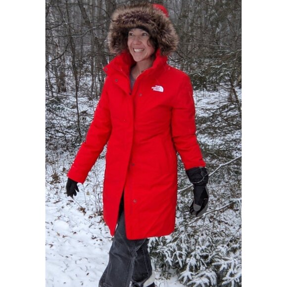 The North Face Women Arctic Parka Down Coat 600 Fill Fiery Red Plus Sz 2XL NWT - Picture 1 of 14